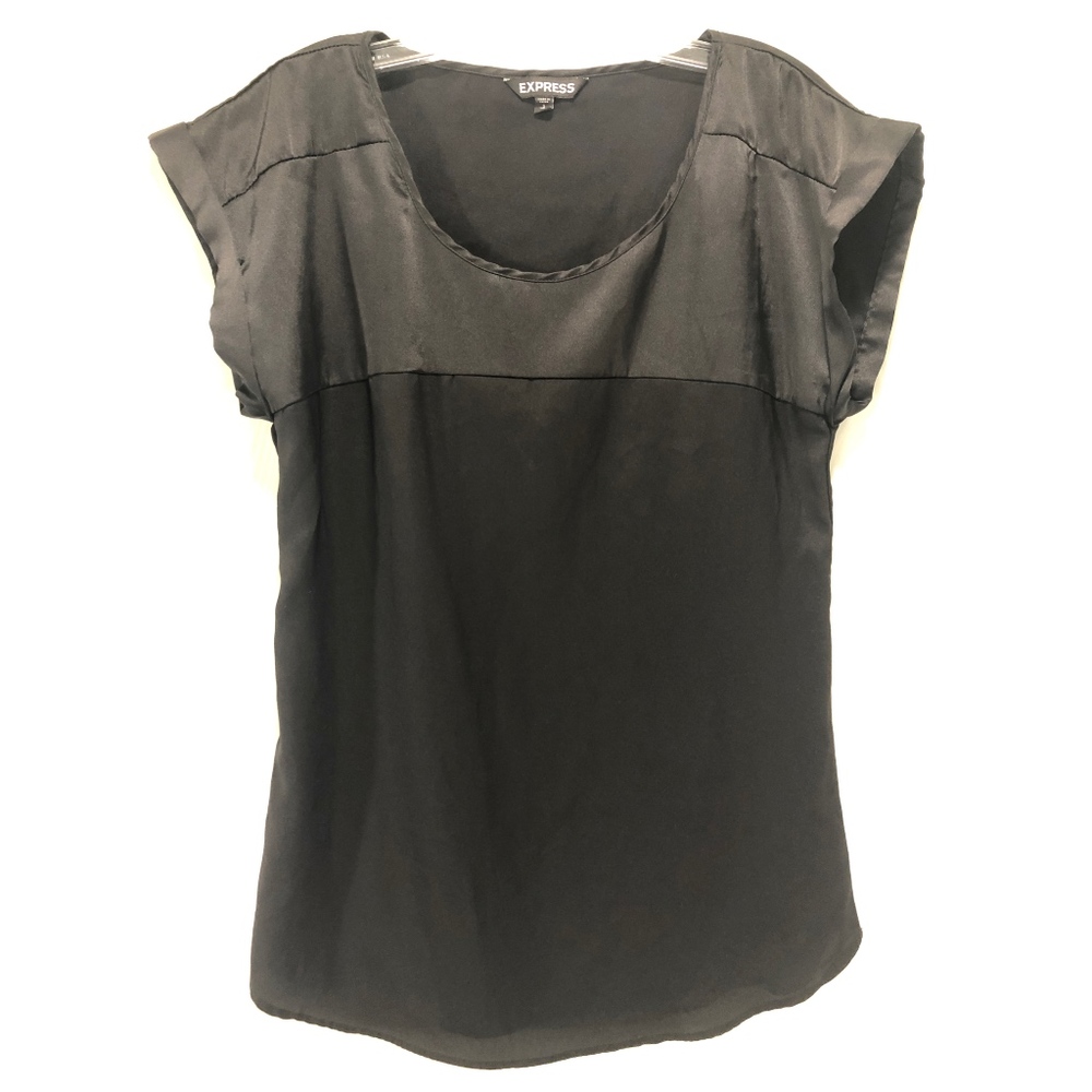 Express Black Cap Sleeve Silky Shirt.  Sz Sm.